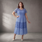 Pomme Rouge · Kleid · 8018 · Floral · Blau