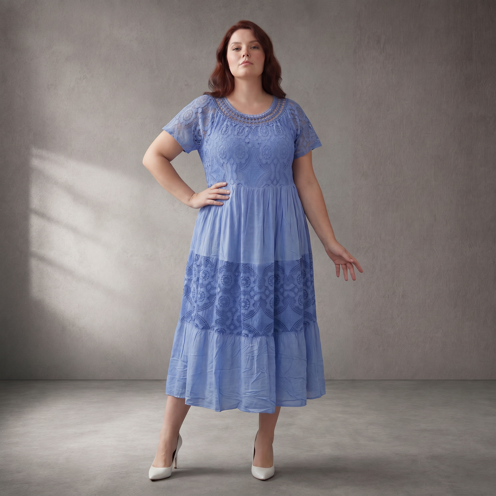Pomme Rouge · Kleid · 8018 · Floral · Blau