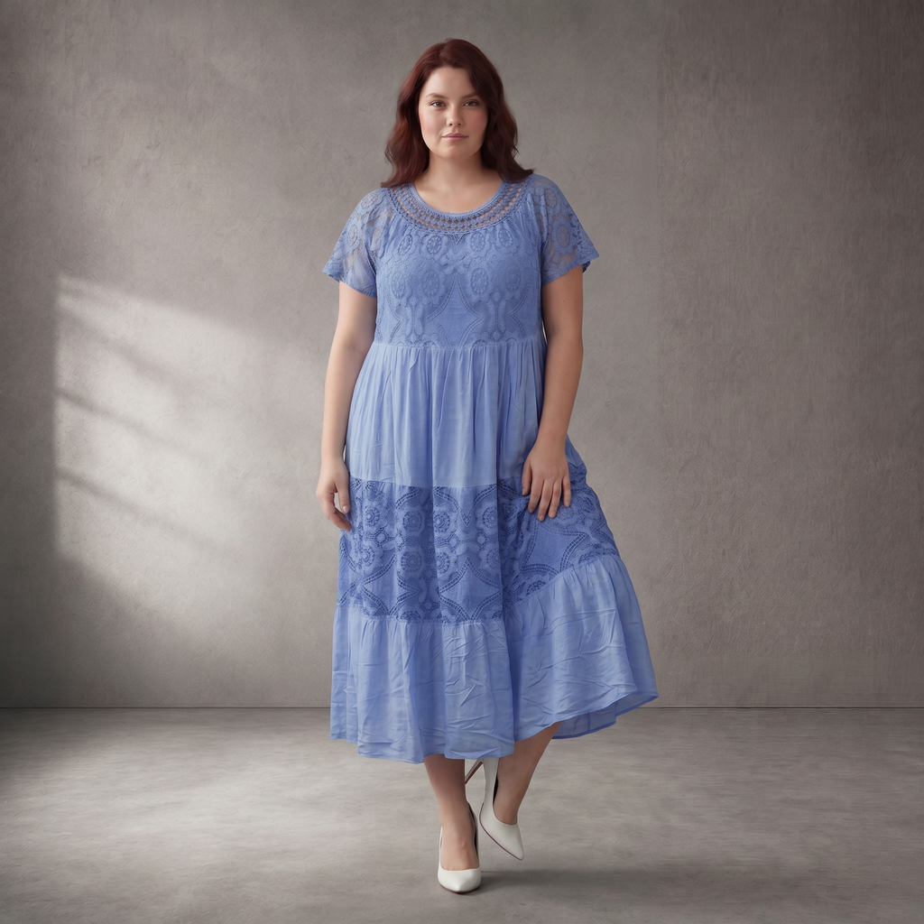 Pomme Rouge · Kleid · 8018 · Floral · Blau