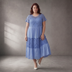 Pomme Rouge · Kleid · 8018 · Floral · Blau