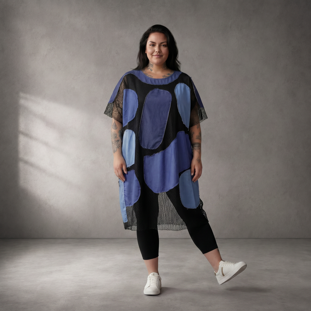 Pomme Rouge · Shirt · C6553 · Geometrisch · Blau/Schwarz