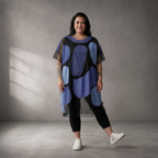 Pomme Rouge · Shirt · C6553 · Geometrisch · Blau/Schwarz