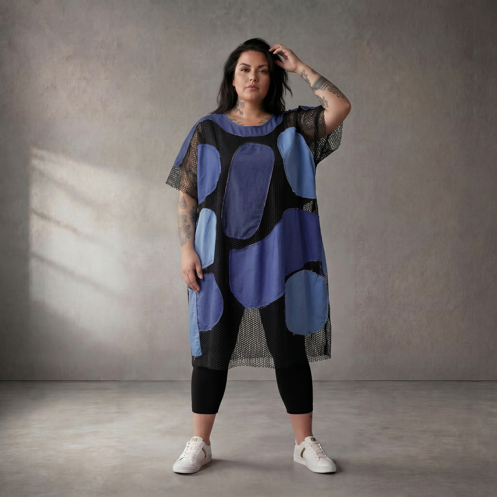 Pomme Rouge · Shirt · C6553 · Geometrisch · Blau/Schwarz
