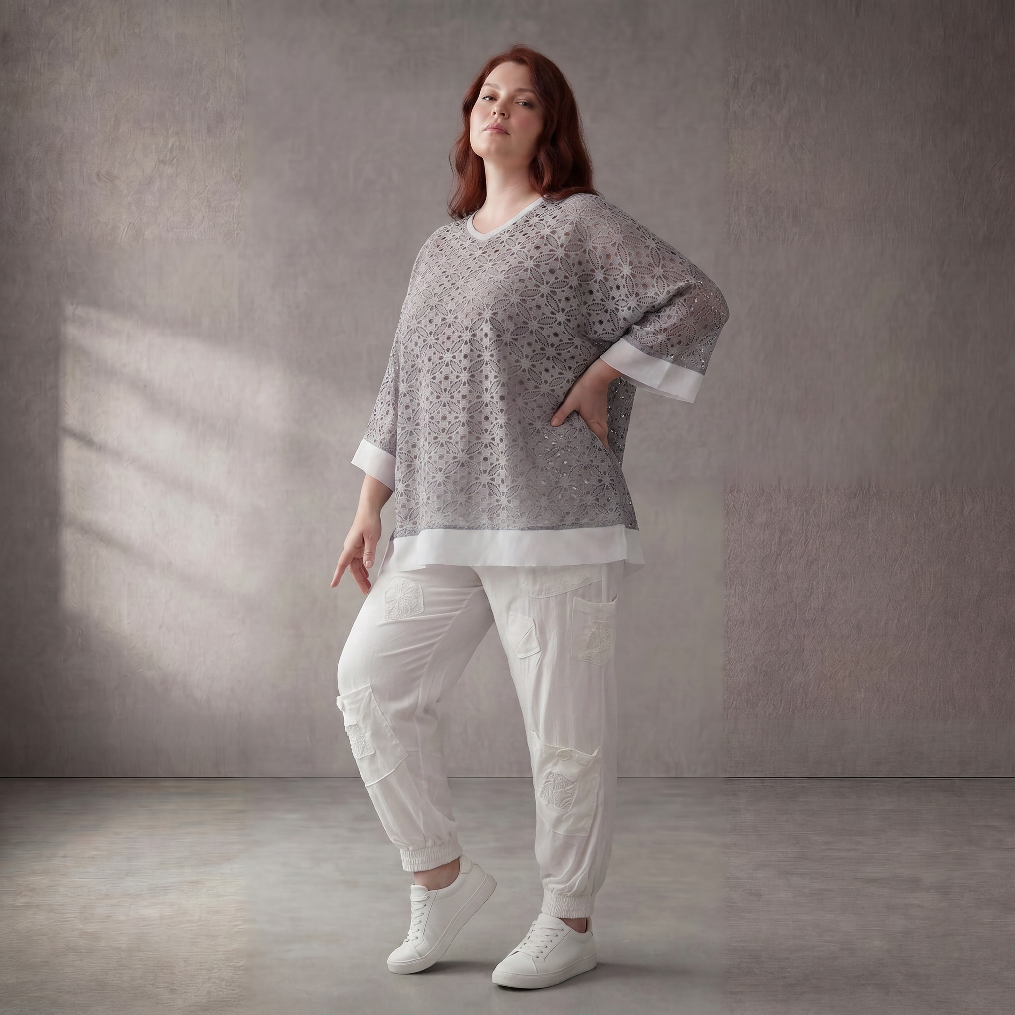 Papita · Shirt · 6964 · Spitze · Grau