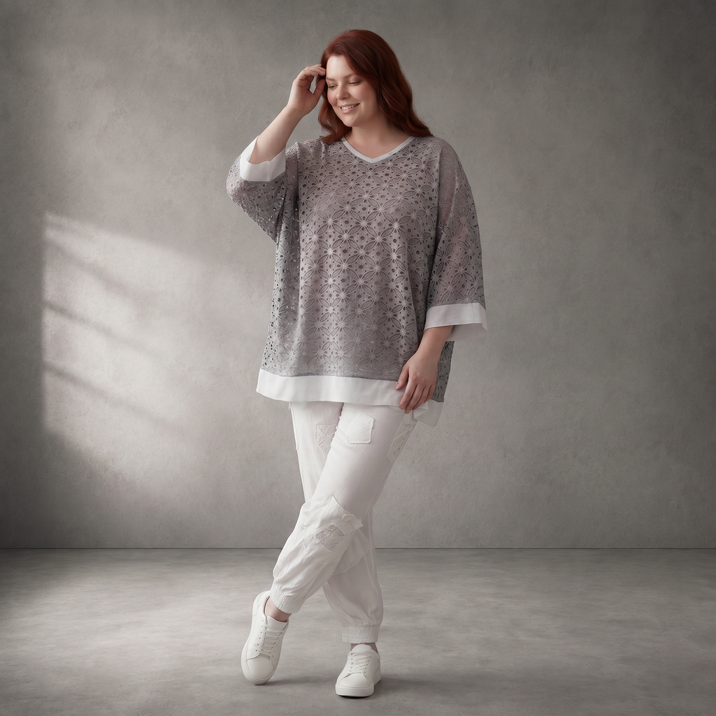 Papita · Shirt · 6964 · Spitze · Grau