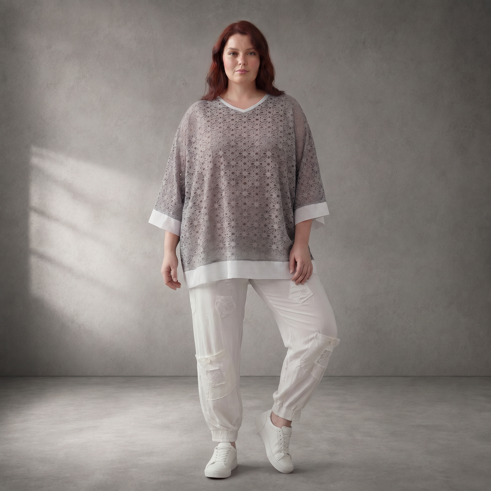 Papita · Shirt · 6964 · Spitze · Grau