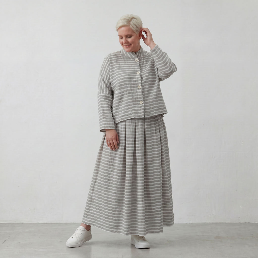 AKH Fashion Jacke 6929 Breezy, Grau-Weiß