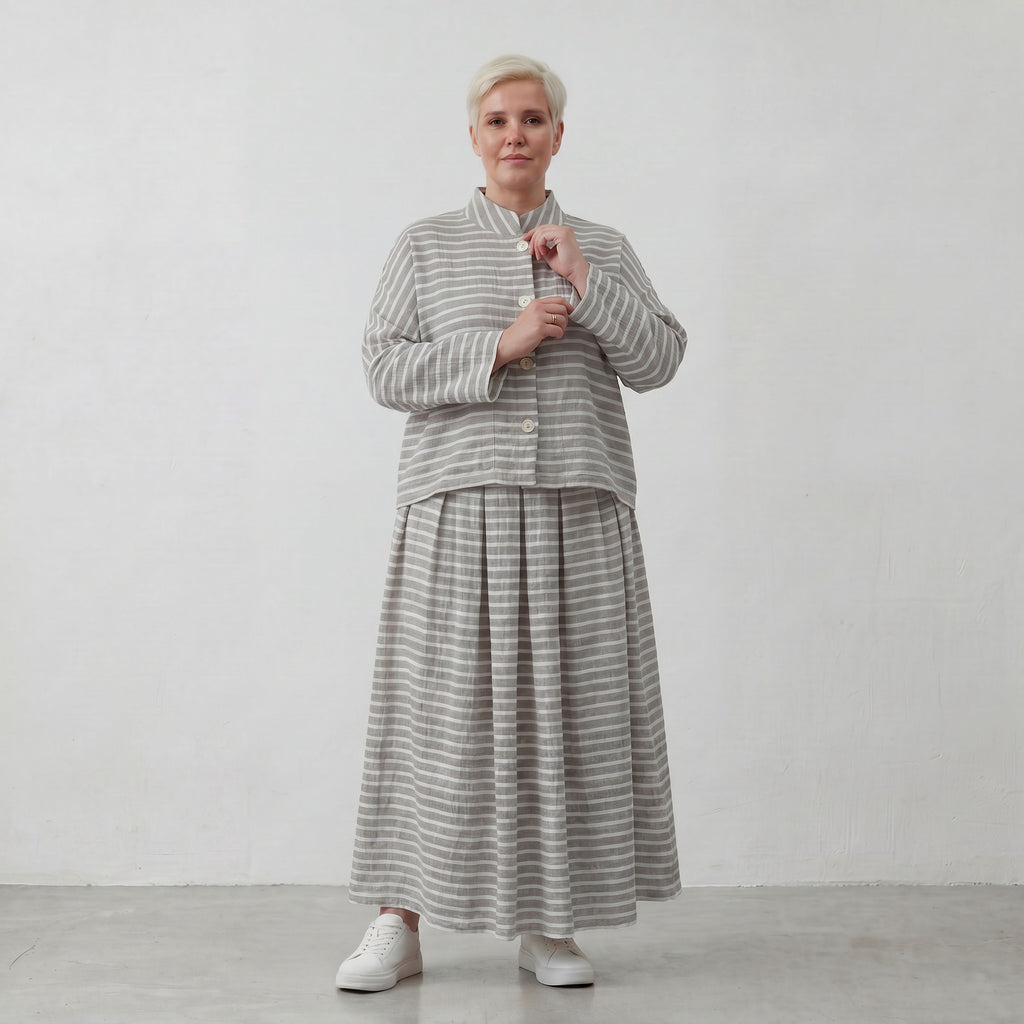 AKH Fashion Jacke 6929 Breezy, Grau-Weiß