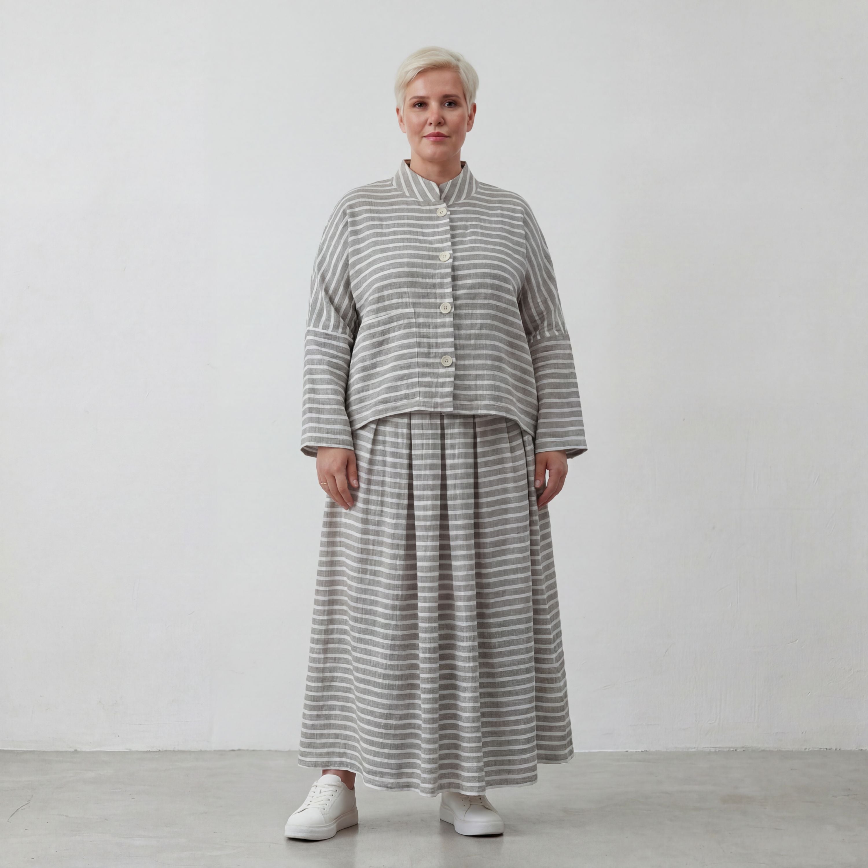 AKH Fashion 6929-Breezy, Grau-Weiß