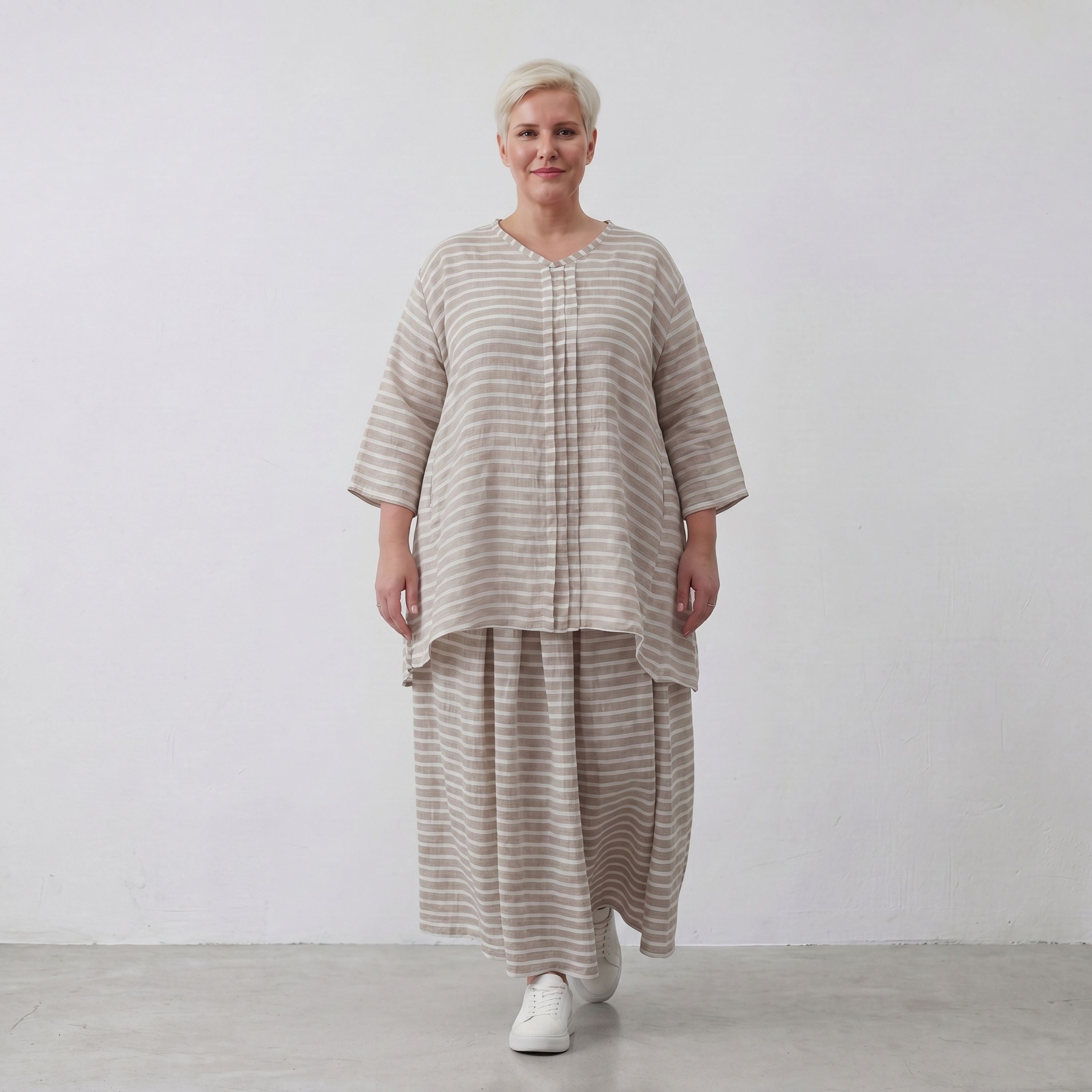 AKH Fashion Shirt 7069 Breezy, Sand-Weiß