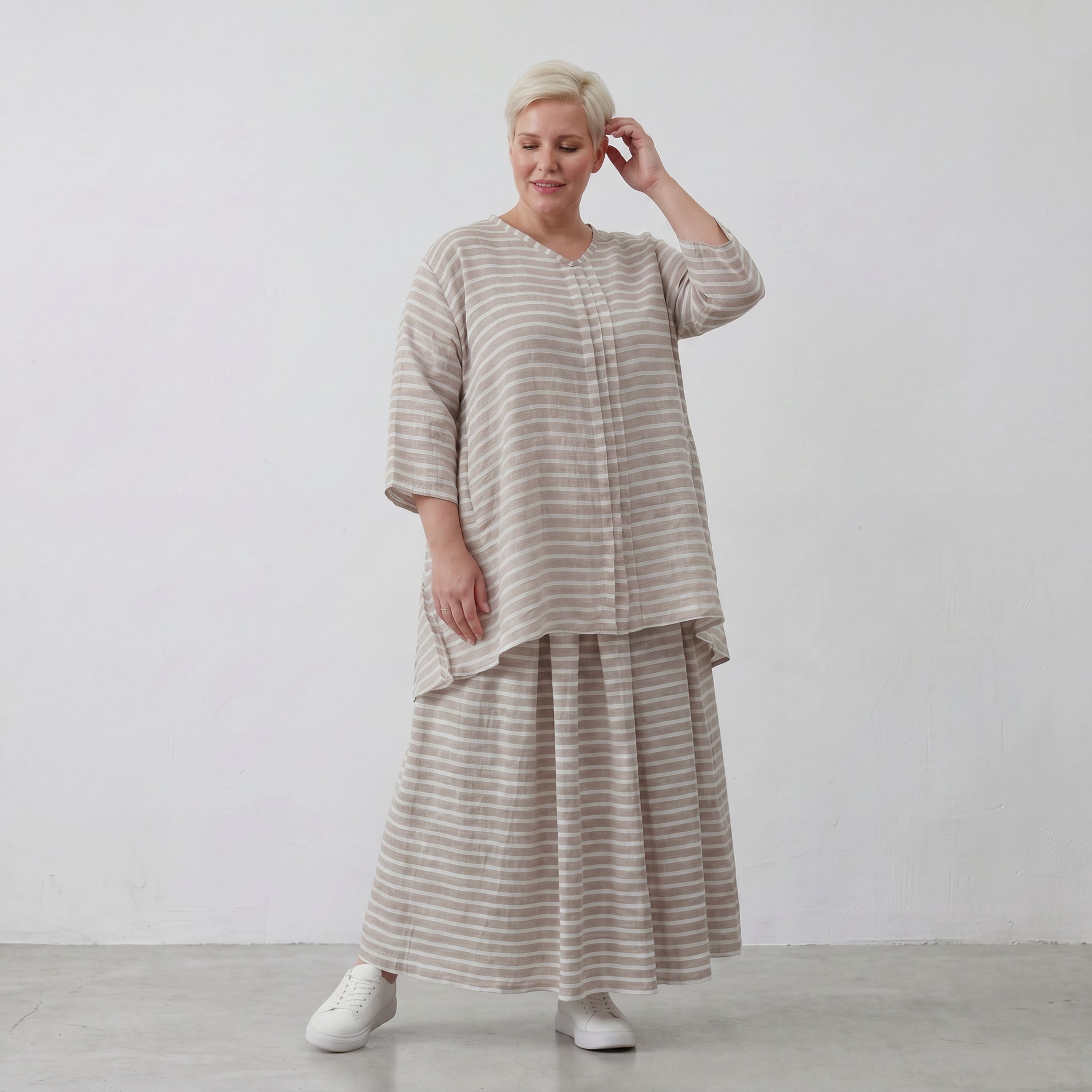 AKH Fashion Shirt 7069 Breezy, Sand-Weiß