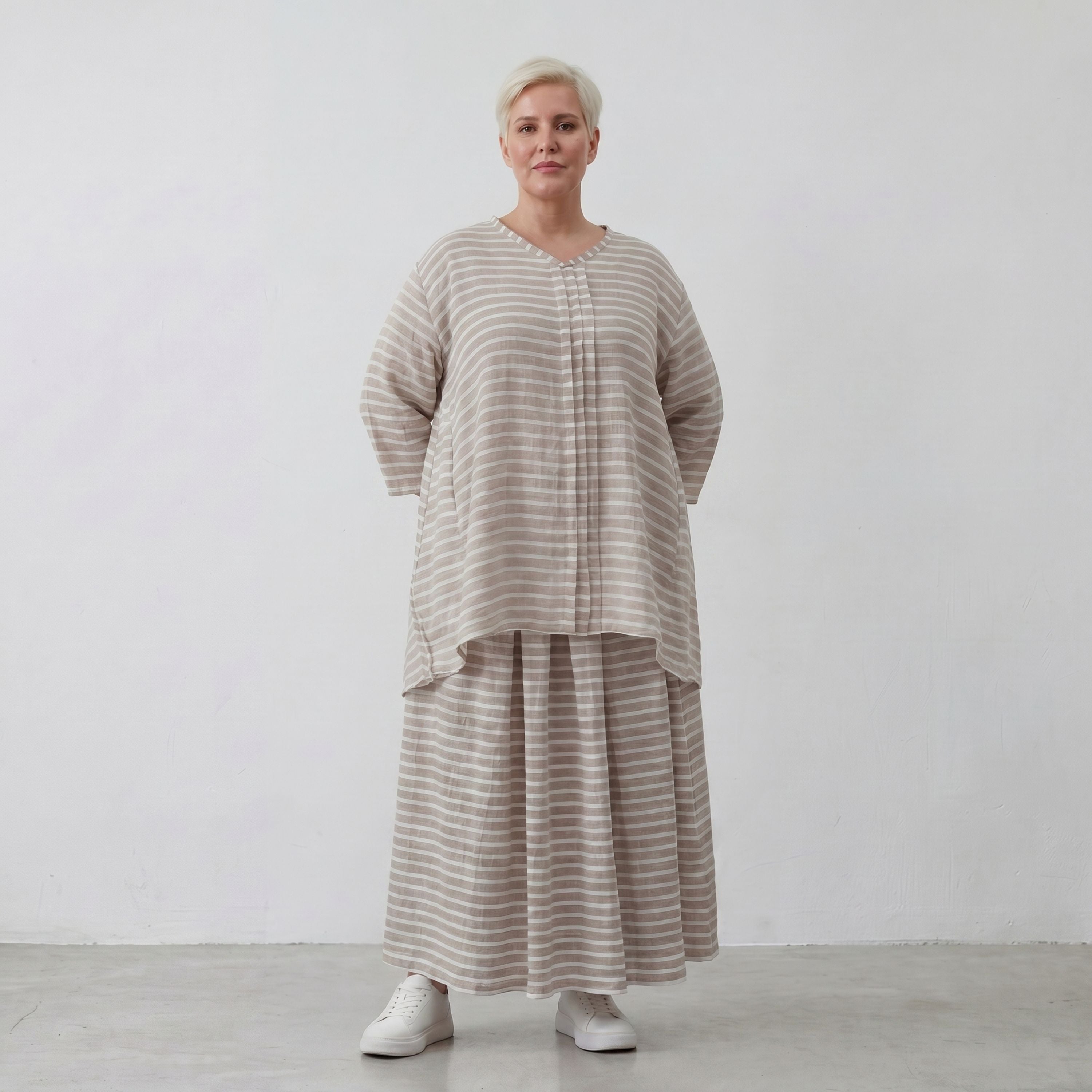 AKH Fashion Shirt 7069 Breezy, Sand-Weiß