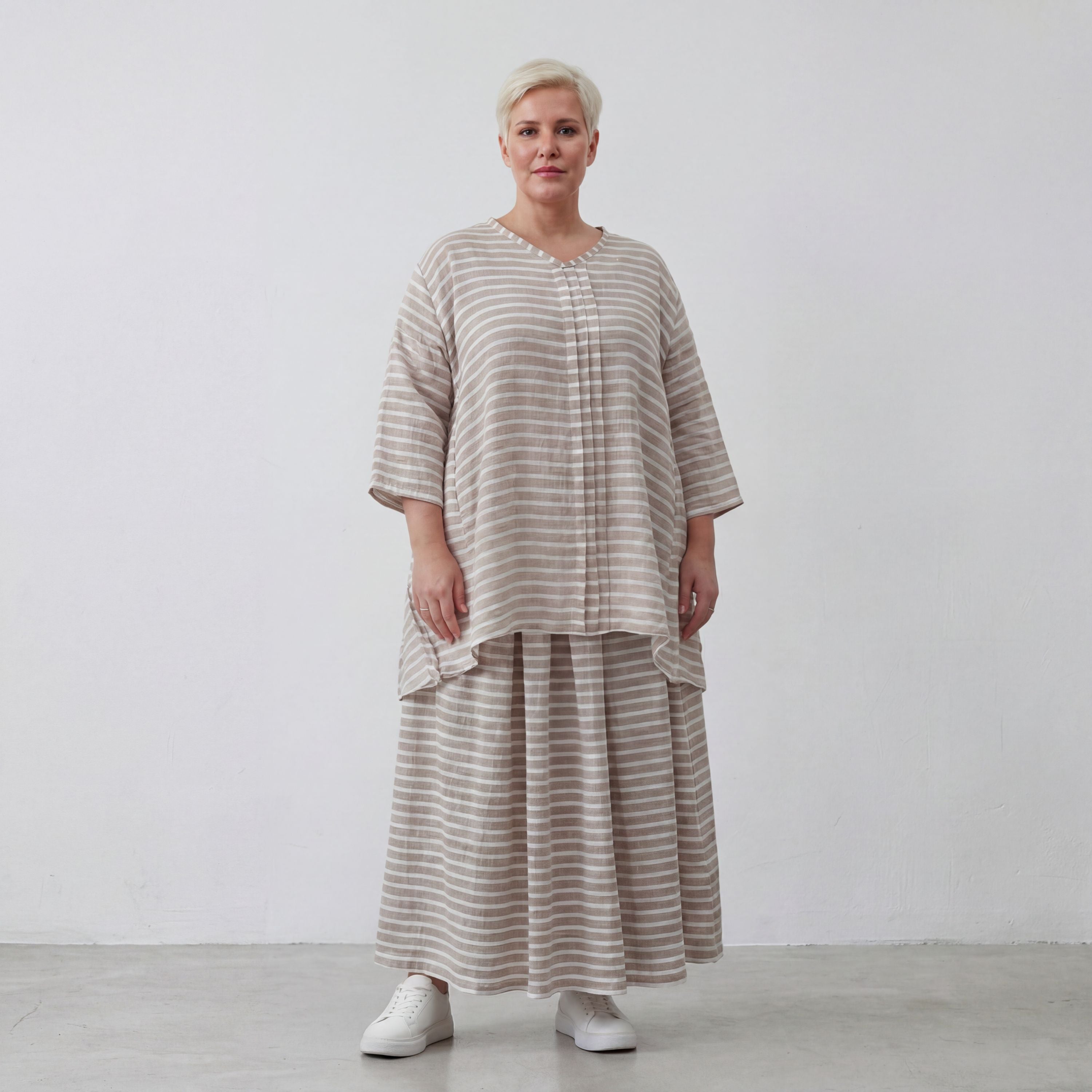 AKH Fashion Shirt 7069 Breezy, Sand-Weiß