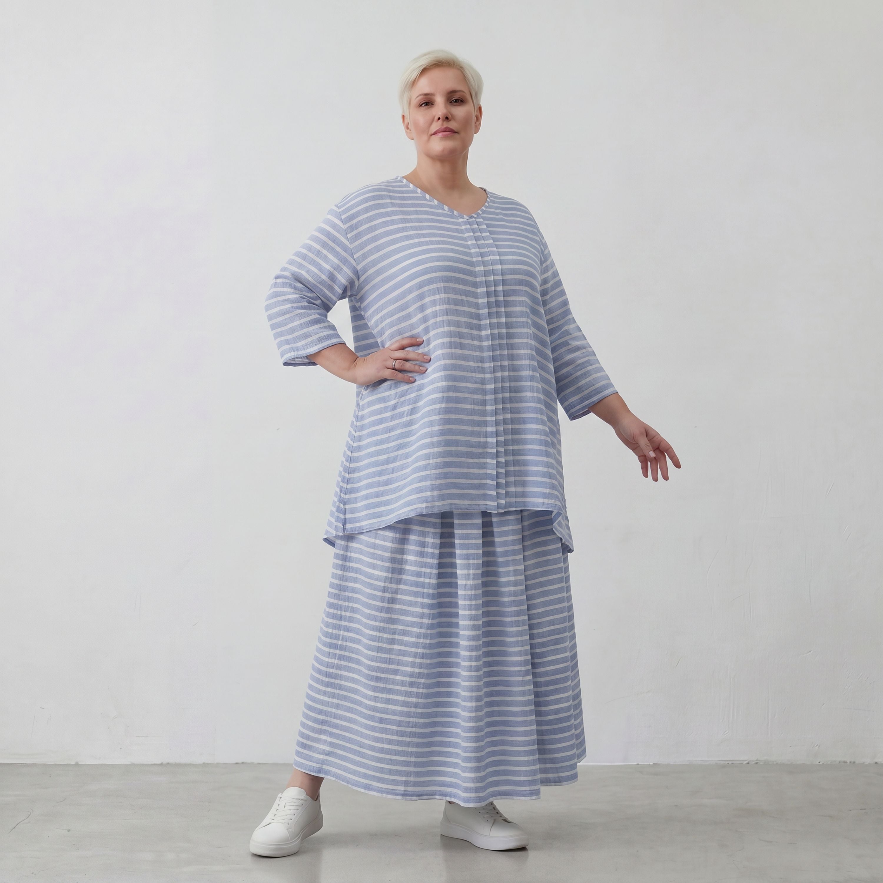AKH Fashion 7069-Breezy, Blau-Weiß