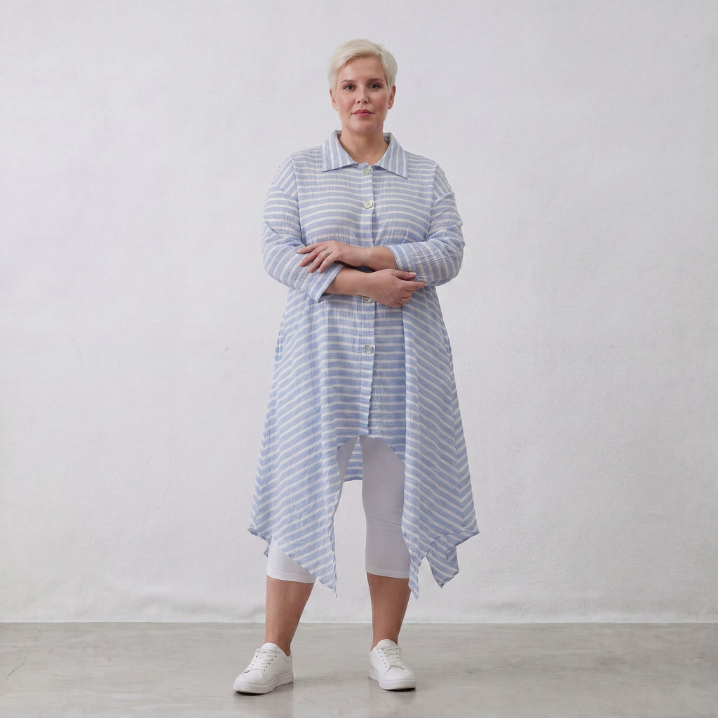 AKH Fashion Jacke 7135 Breezy, Blau-Weiß