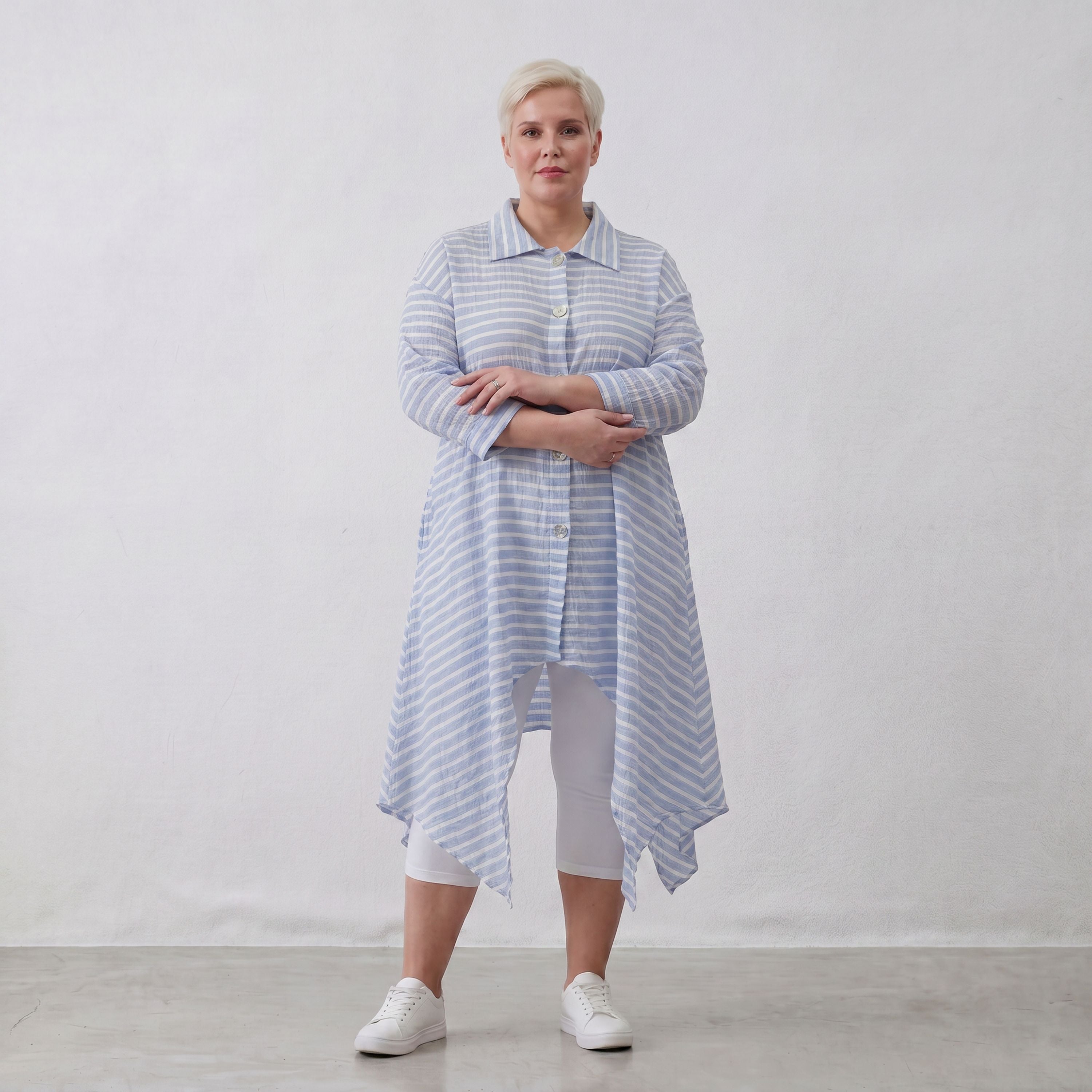 AKH Fashion Jacke 7135 Breezy, Blau-Weiß
