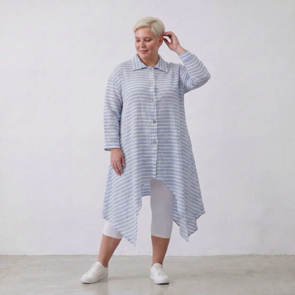AKH Fashion Jacke 7135 Breezy, Blau-Weiß