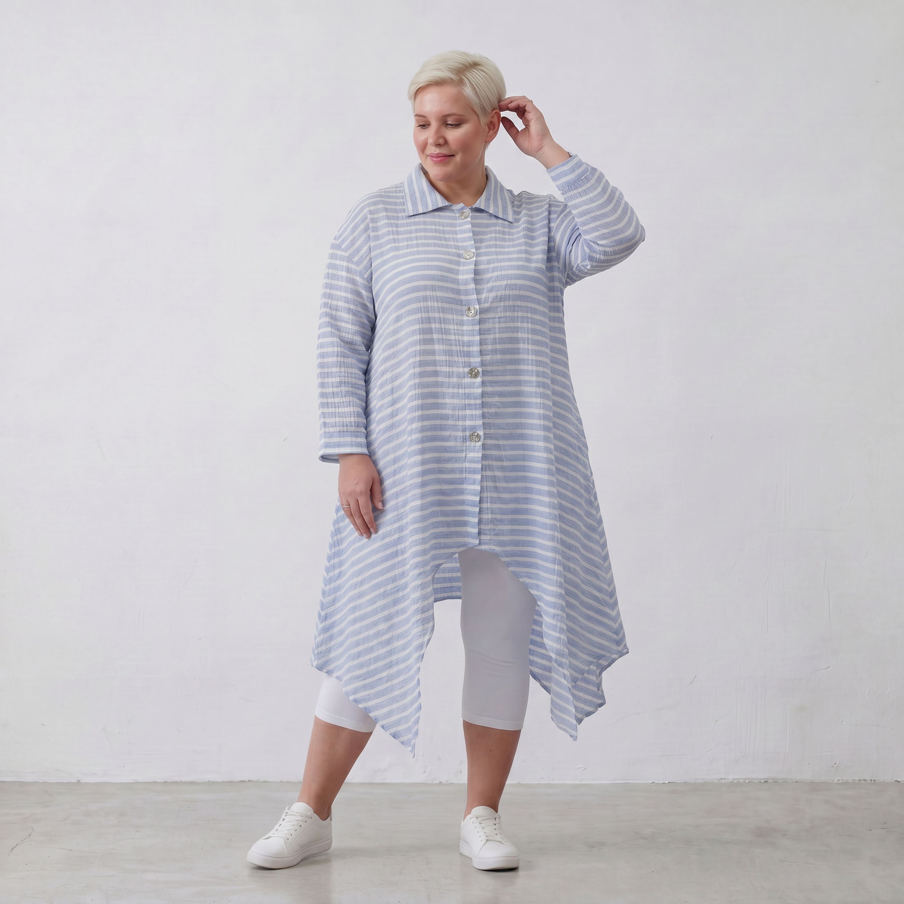 AKH Fashion Jacke 7135 Breezy, Blau-Weiß