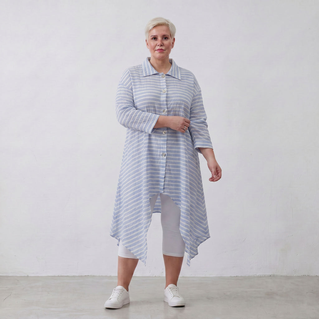 AKH Fashion Jacke 7135 Breezy, Blau-Weiß