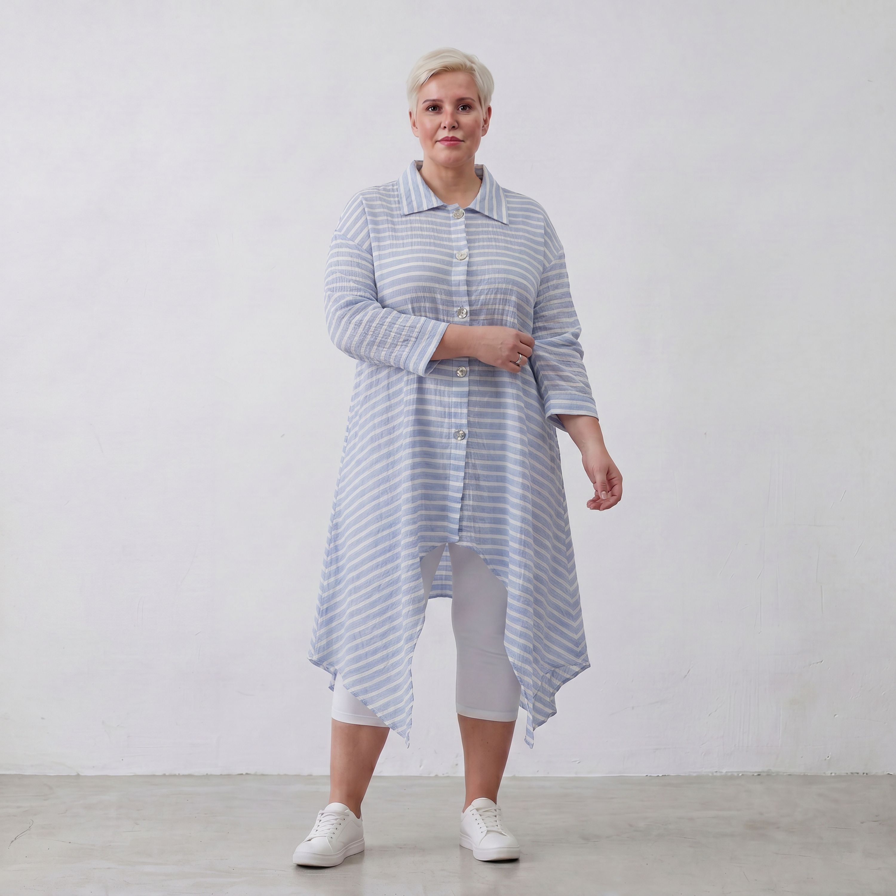 AKH Fashion Jacke 7135 Breezy, Blau-Weiß
