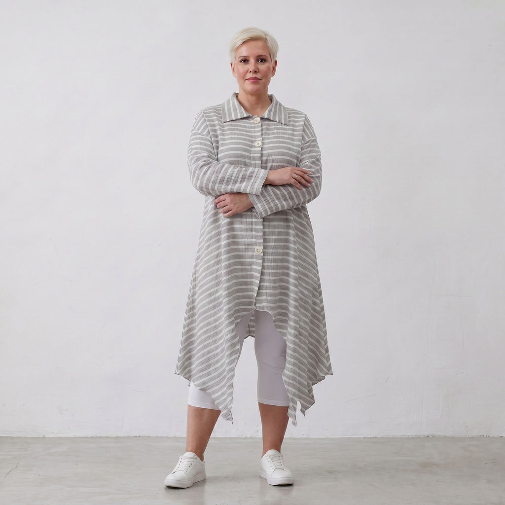 AKH Fashion Jacke 7135 Breezy, Grau-Weiß