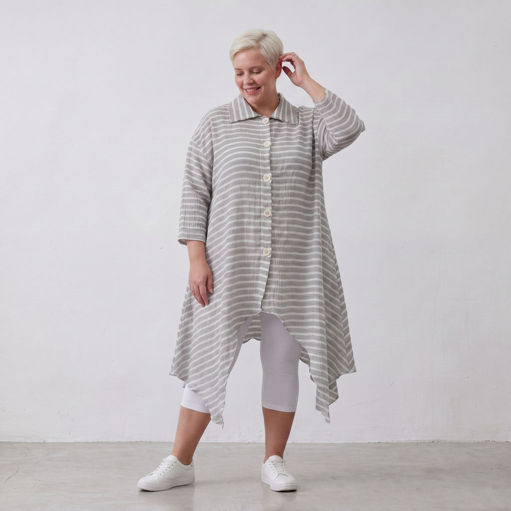AKH Fashion Jacke 7135 Breezy, Grau-Weiß