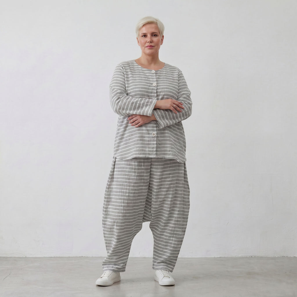 AKH Fashion 7196-Breezy, Grau-Weiß