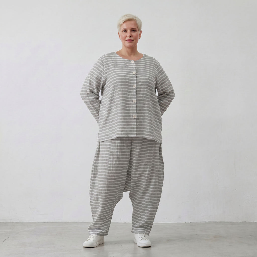 AKH Fashion 7196-Breezy, Grau-Weiß