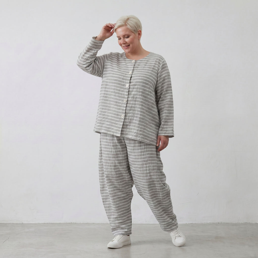 AKH Fashion 7196-Breezy, Grau-Weiß