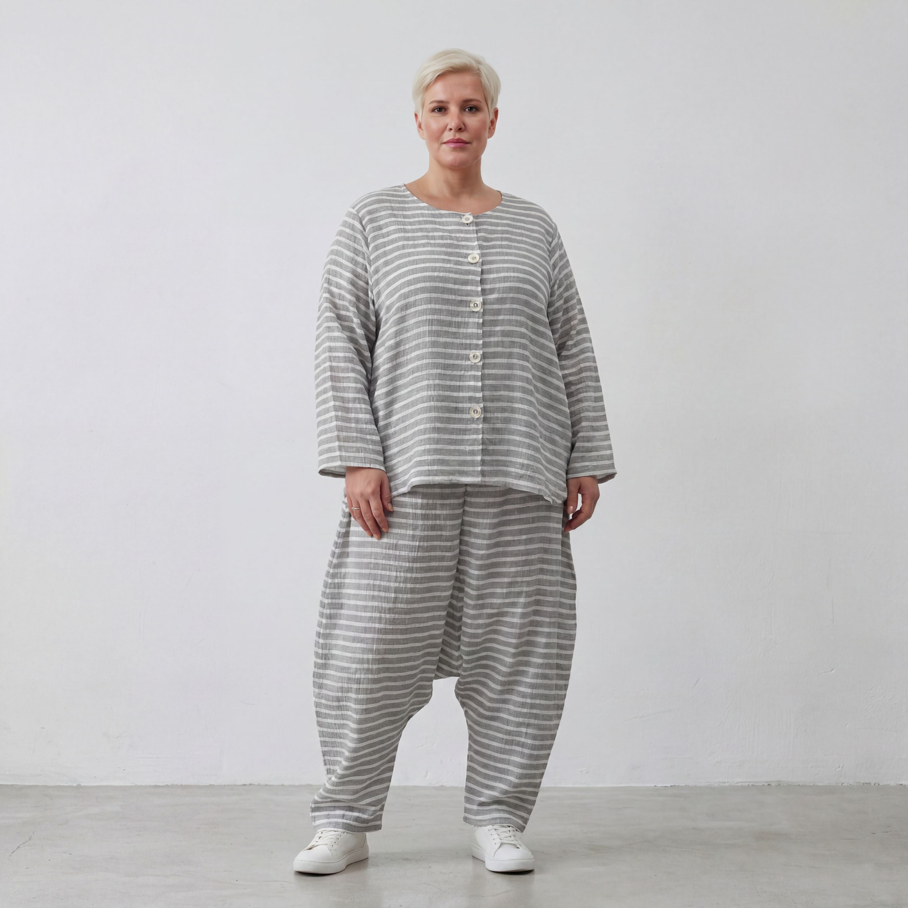 AKH Fashion 7196-Breezy, Grau-Weiß
