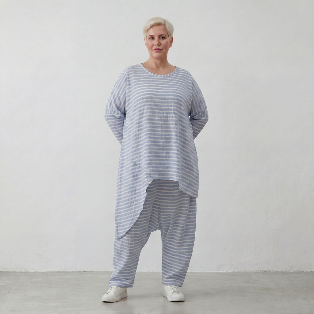 AKH Fashion 7233-Breezy, Blau-Weiß