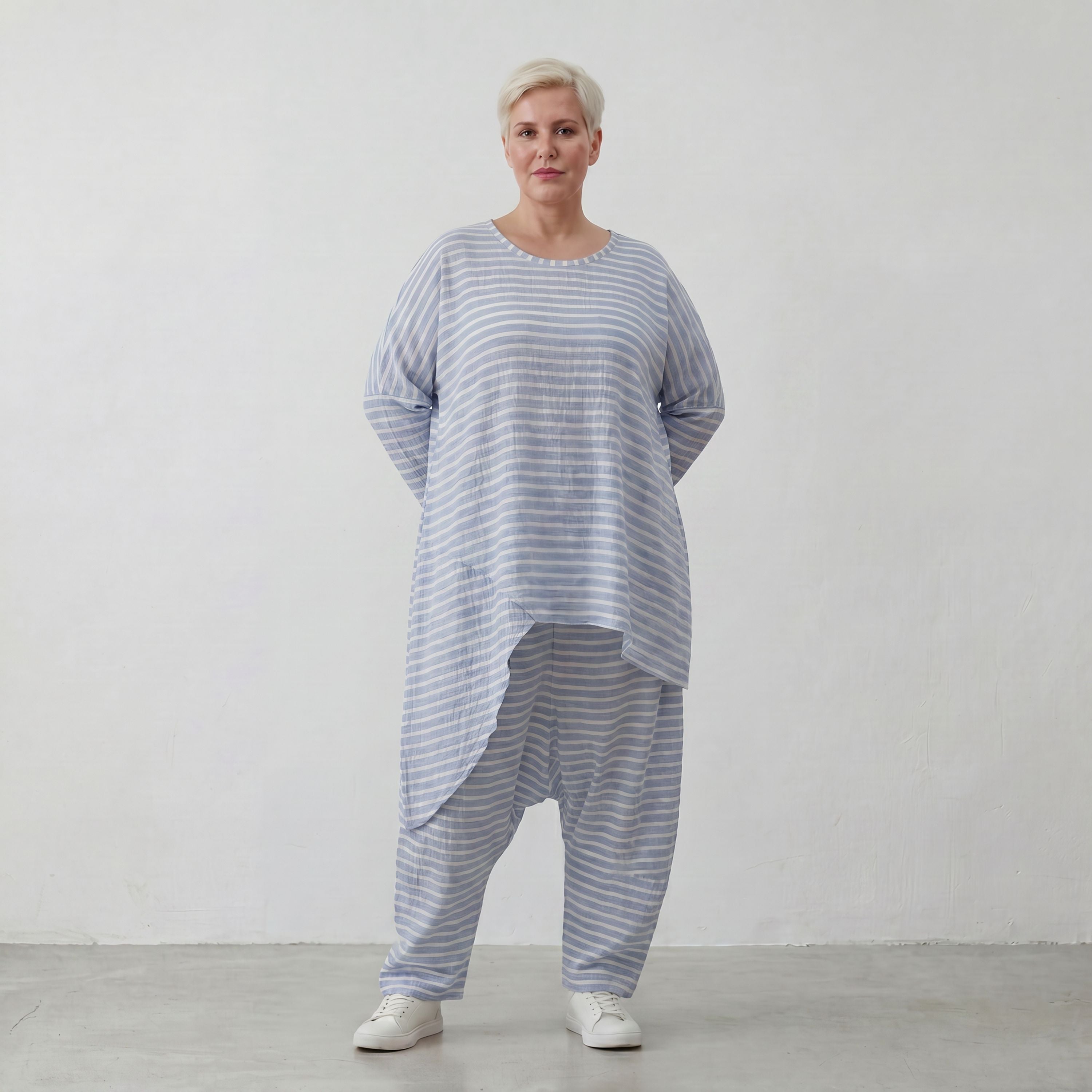 AKH Fashion 7233-Breezy, Blau-Weiß
