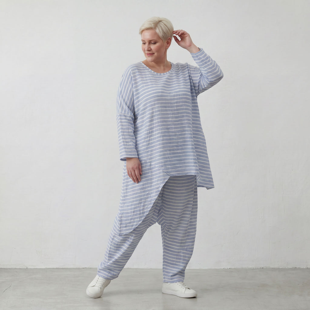 AKH Fashion 7233-Breezy, Blau-Weiß