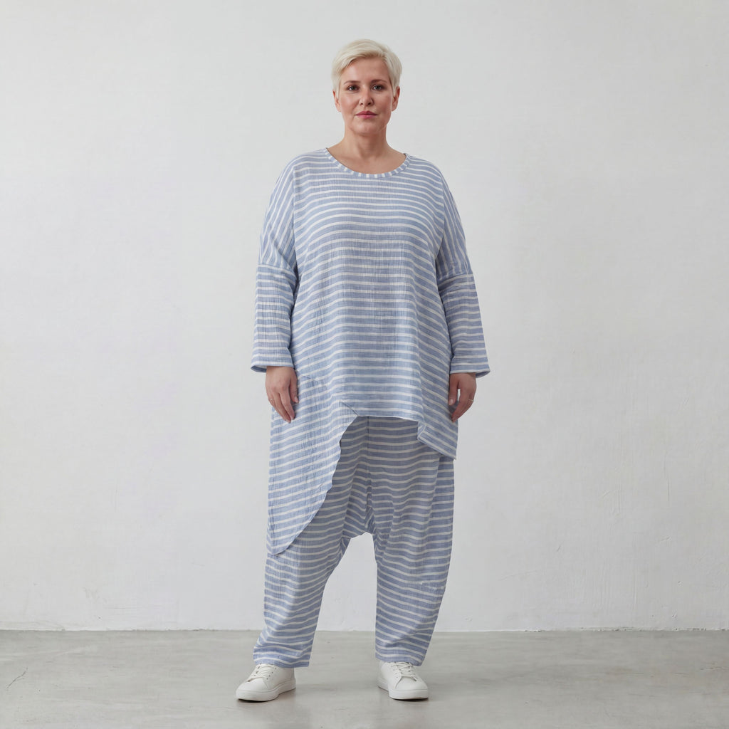 AKH Fashion 7233-Breezy, Blau-Weiß