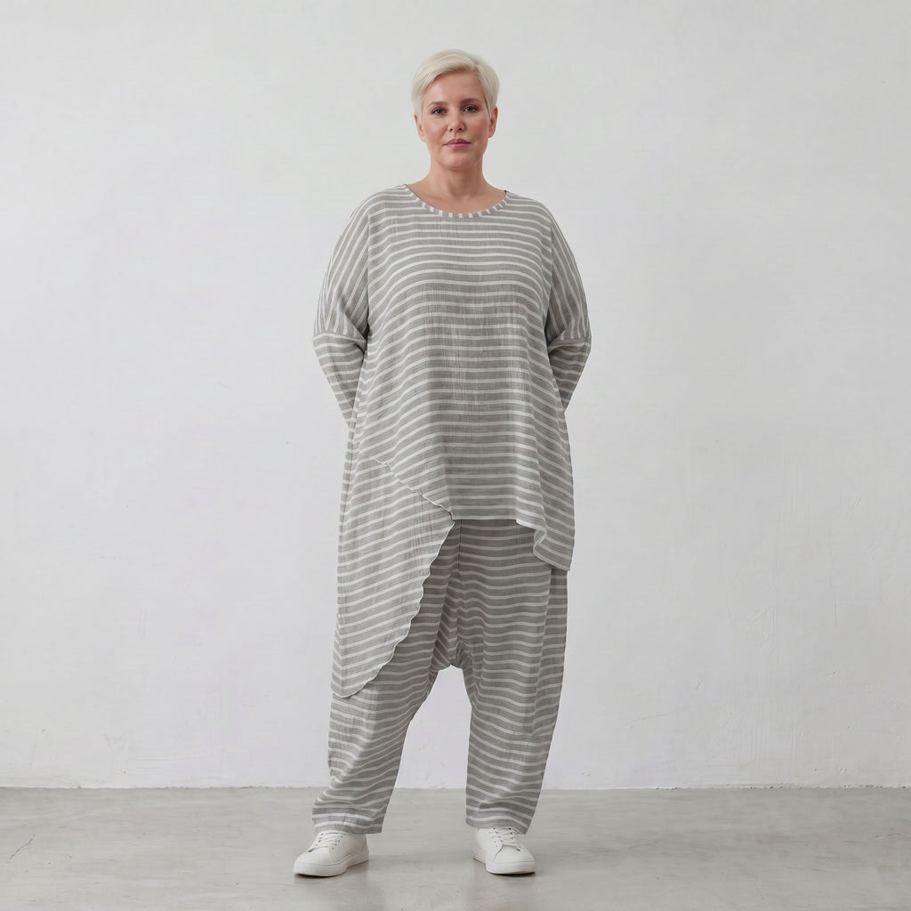 AKH Fashion Shirt 7233 Breezy, Grau-Weiß