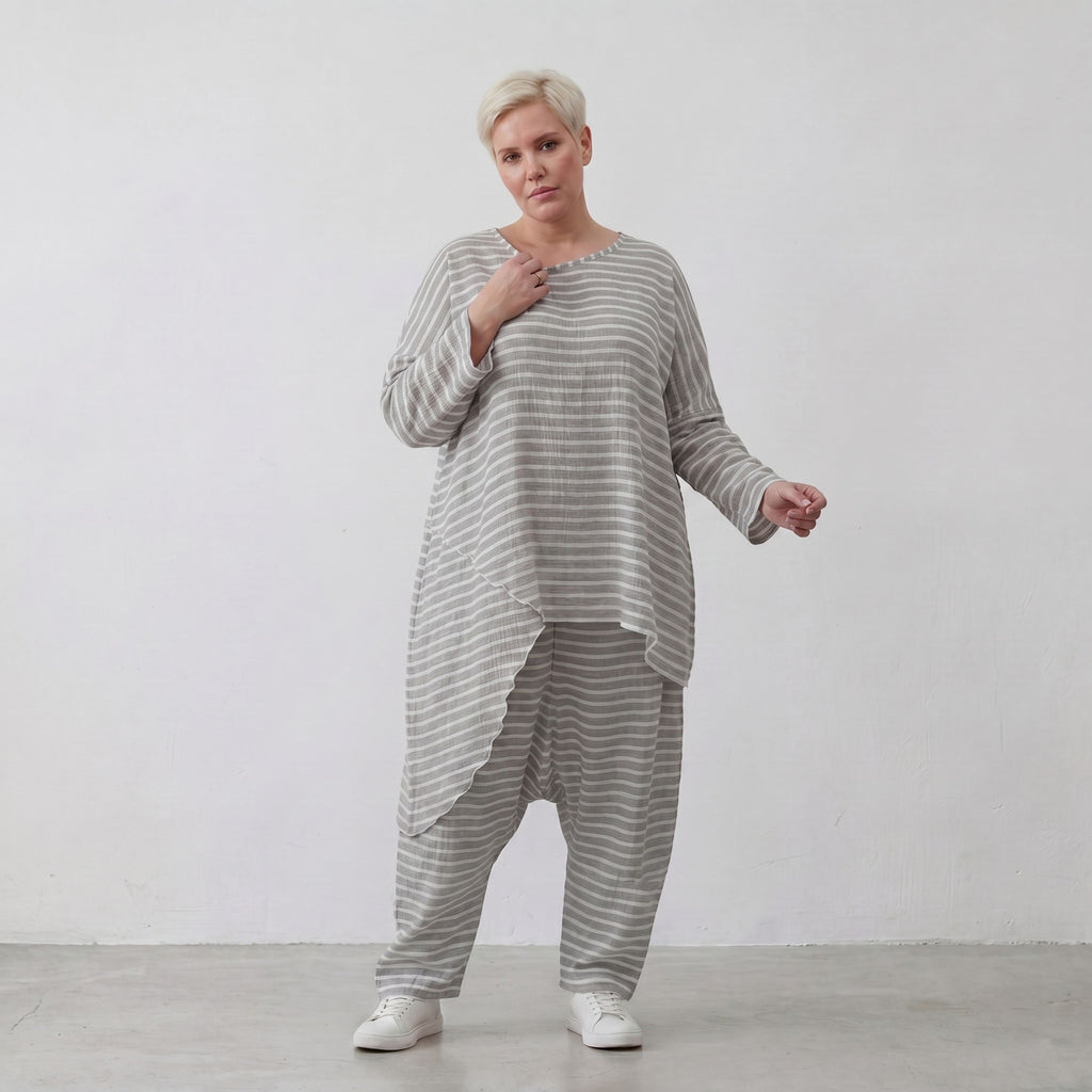 AKH Fashion Shirt 7233 Breezy, Grau-Weiß
