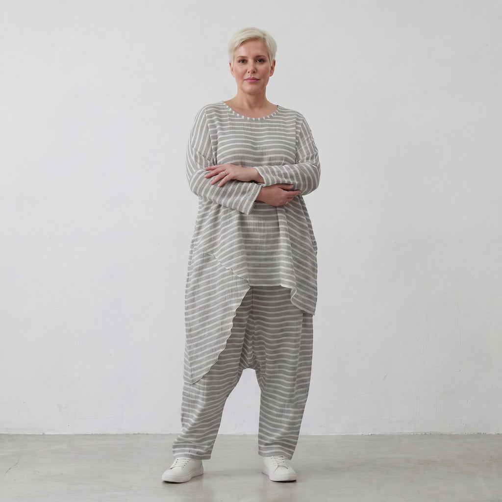 AKH Fashion Shirt 7233 Breezy, Grau-Weiß