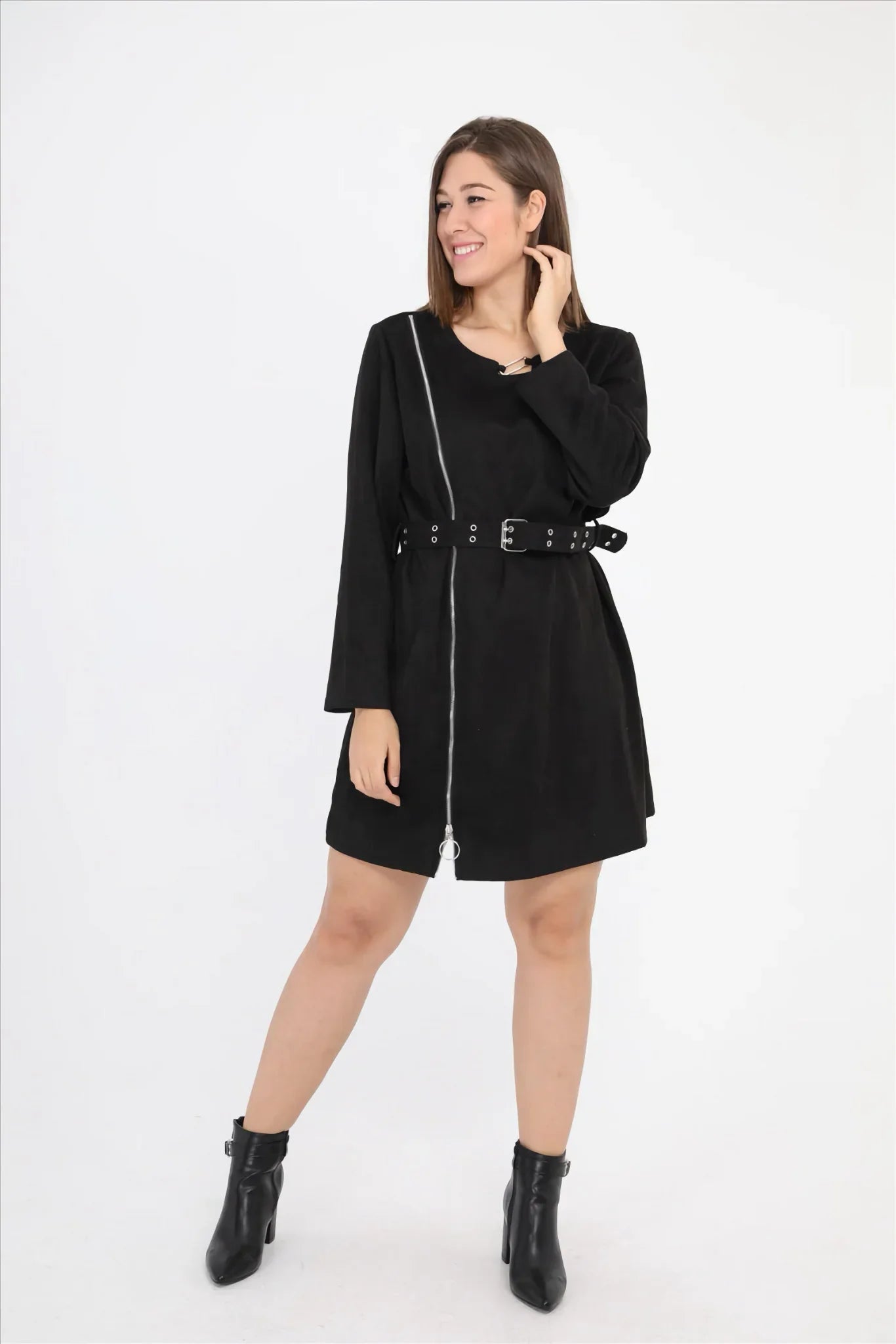 Pomme Rouge Kleid C6158, Schwarz