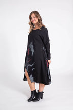 Pomme Rouge Kleid C6315, Schwarz/Grau/Rot