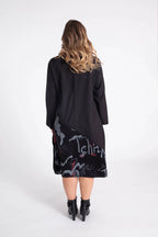 Pomme Rouge Kleid C6315, Schwarz/Grau/Rot
