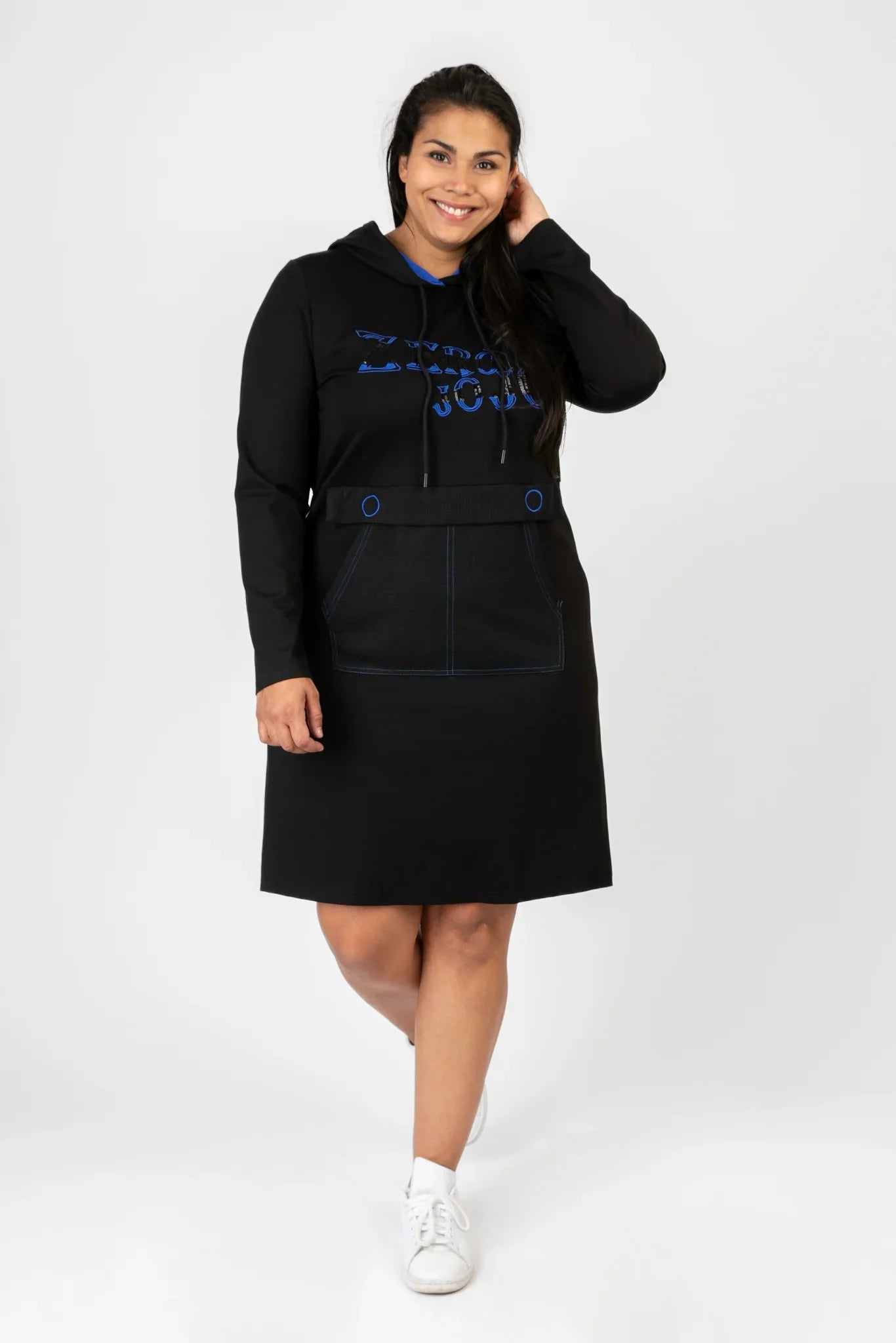 Pomme Rouge Kleid C6586, Schwarz/Blau