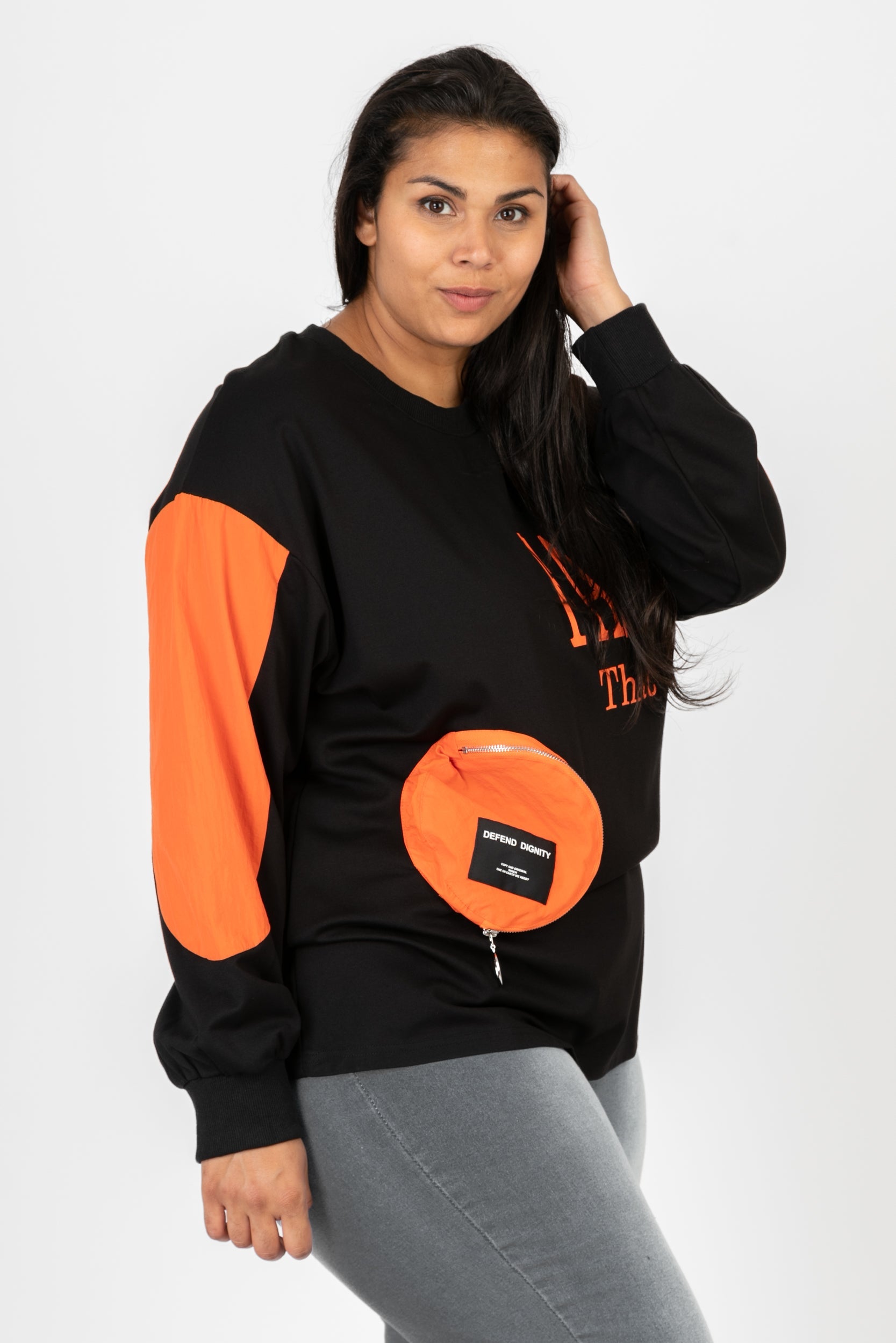 Pomme Rouge Shirt C6589, Orange/Schwarz