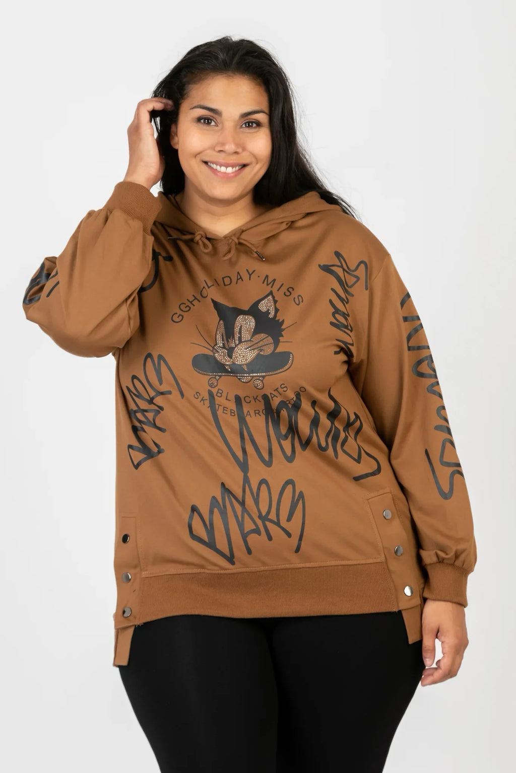 Pomme Rouge Hoody C6618, Cognac/Schwarz