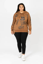Pomme Rouge Hoody C6618, Cognac/Schwarz