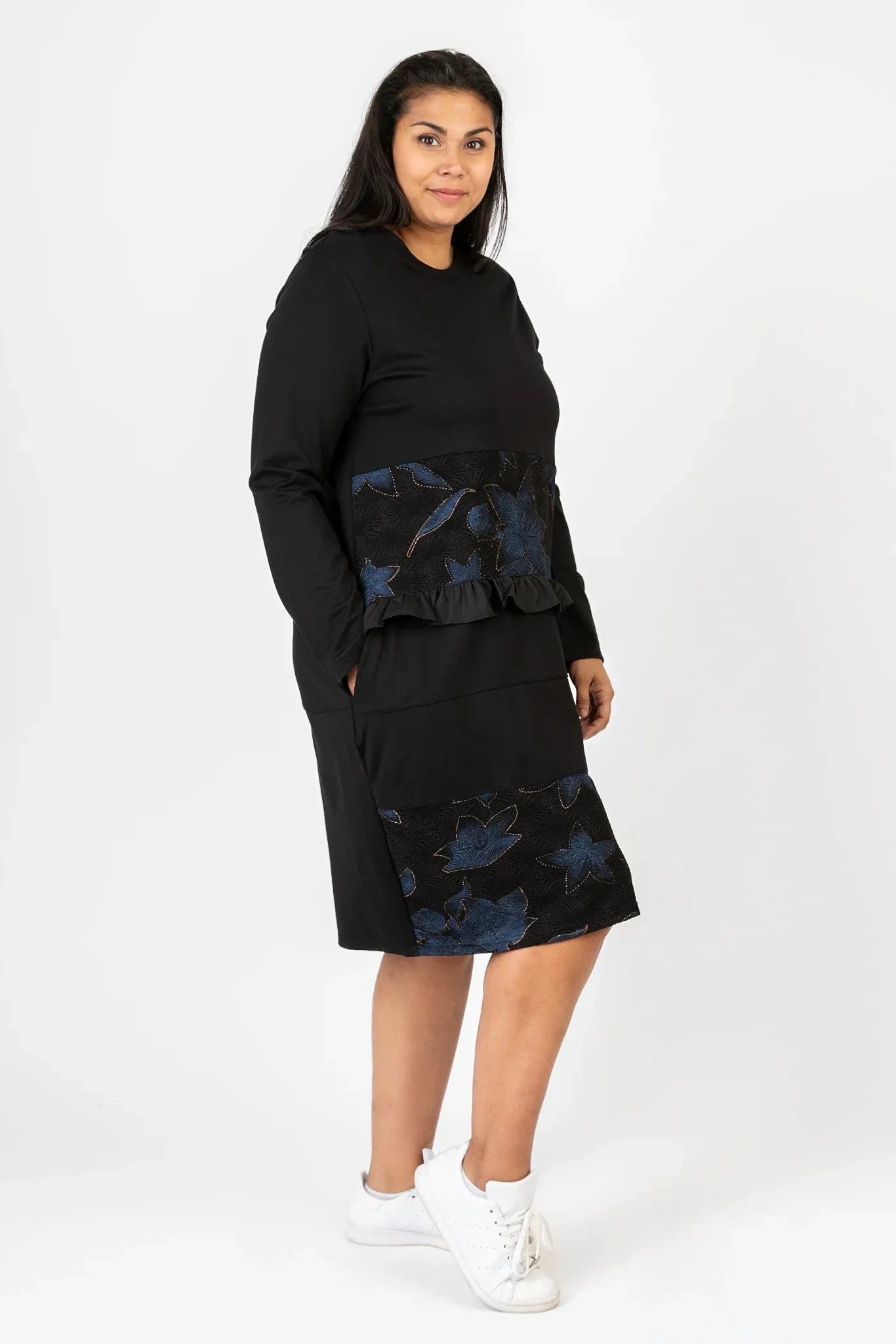 Pomme Rouge Kleid C6623, Schwarz/Blau