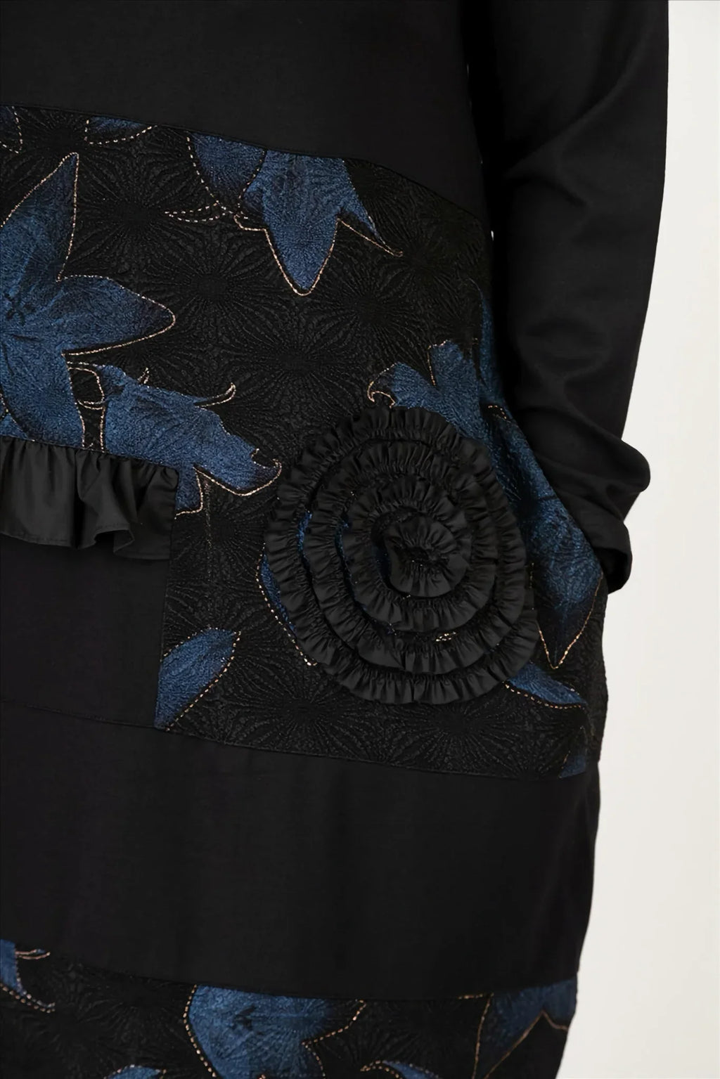 Pomme Rouge Kleid C6623, Schwarz/Blau
