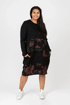 Pomme Rouge Kleid C6623, Schwarz/Rot