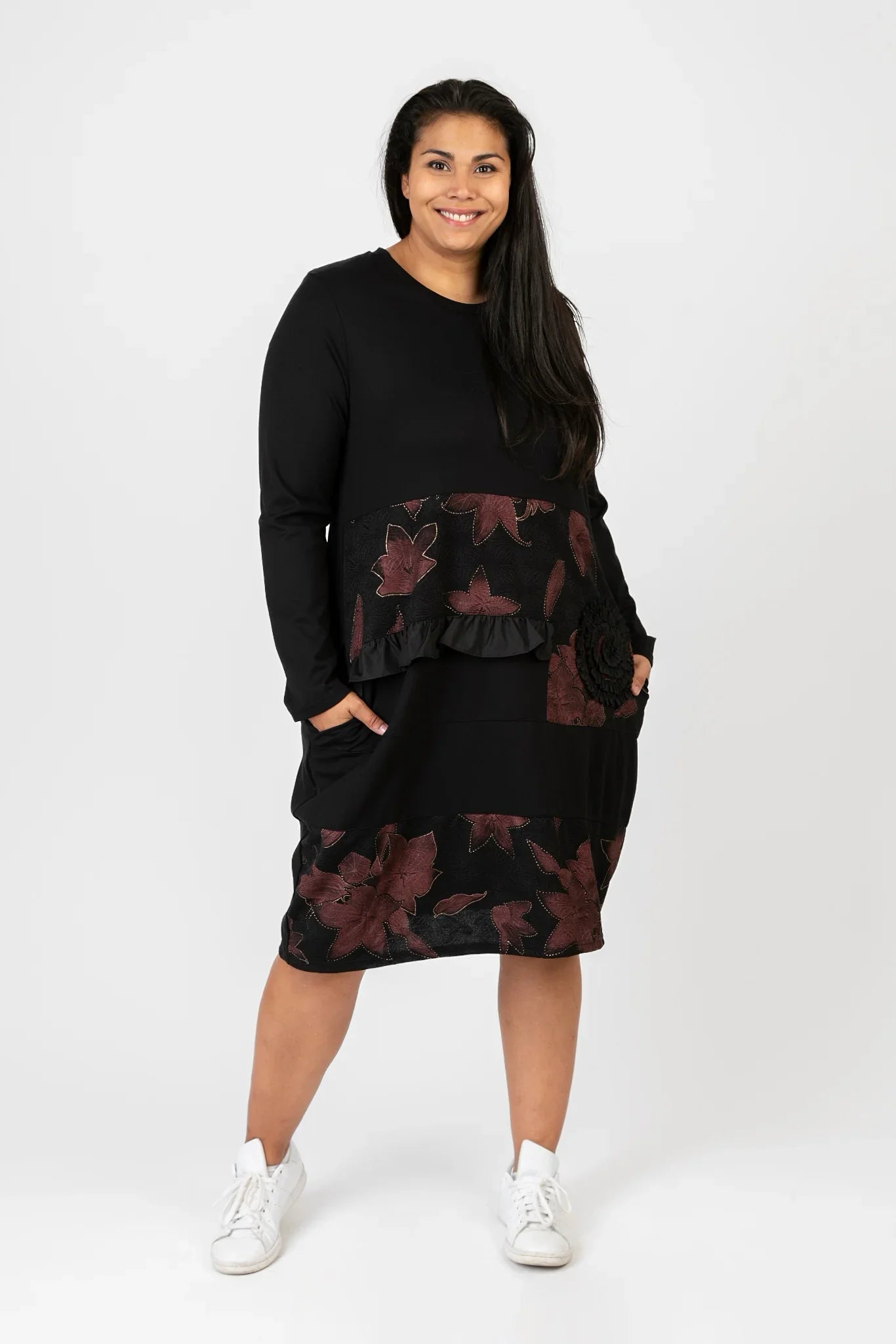 Pomme Rouge Kleid C6623, Schwarz/Rot