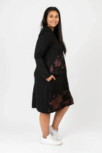 Pomme Rouge Kleid C6623, Schwarz/Rot