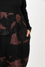 Pomme Rouge Kleid C6623, Schwarz/Rot